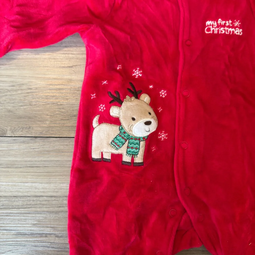 Little Me My first Christmas Red One Piece Size 3 months